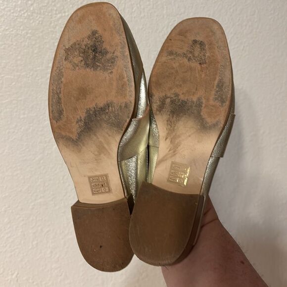 Free People Metallic Gold Mules Size 38 - Picture 5 of 5